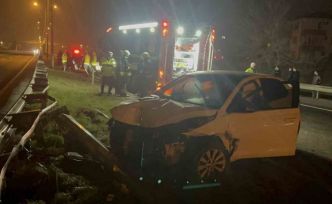 Tekirdağ’da alkollü sürücü aydınlatma direğine çarptı