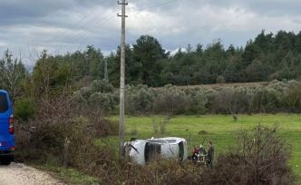 Kontrolden çıkan araç şarampole uçtu; 1 yaralı