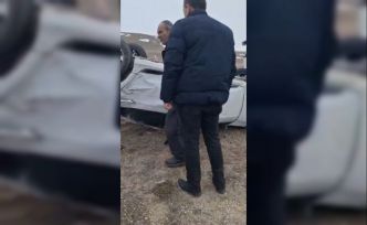 Otomobil takla attı, sürücü kazadan yara almadan kurtuldu