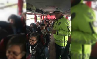 Burdur’da otogarda emniyet kemeri kullanımı hakkında bilgilendirme