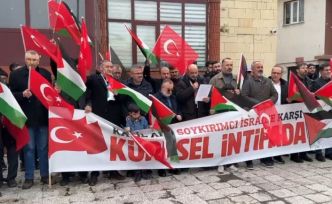 Ardahan’da İsrail’in Filistinli esirleri hedef alan "idam yasası" protesto edildi