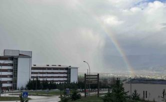 Bolu’da yağmur sonrası gökkuşağı şöleni