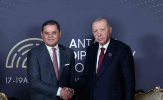 Cumhurbaşkanı Erdoğan, Libya Milli Birlik Hükümeti Başbakanı Abdülhamid Dibeybe ile bir araya geldi