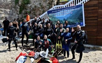 Mermerli Plajı’nda deniz dibi temizliği
