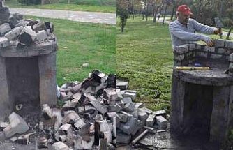 Kamu malına zarar verildi, belediye ekipleri anında müdahale etti