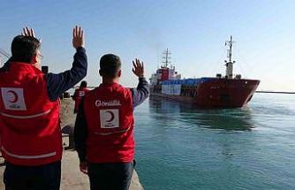 19. İyilik Gemisi Gazze’ye insani yardım için Mersin’den yola çıktı