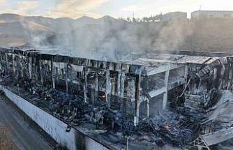 Alev alev yanan kimya fabrikasının son hali havadan görüntülendi