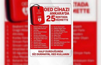 Ankara’da ani kalp durmasına karşı 25 noktaya yerli şok cihazı yerleştirildi