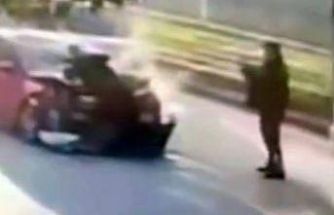 Araçla çarparak yaraladığı polis memurunun fotoğrafını çekip kayıplara karıştı