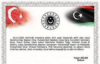 Bakan Güler, uçak kazasında vefat eden Libya Genelkurmay Başkanı Org. Muhammed Haddad ve heyetine başsağlığı mesajı yayımladı