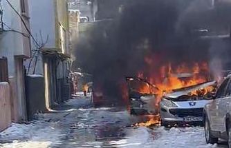 Batman’da soğuk havada çalışmayan araç alev aldı