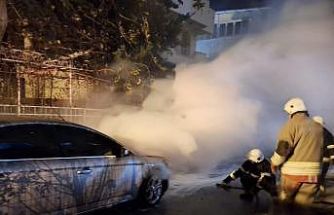 Belen’de otomobil yangını