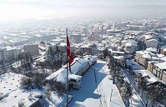 Bolu’da kış güzelliği havadan görüntülendi