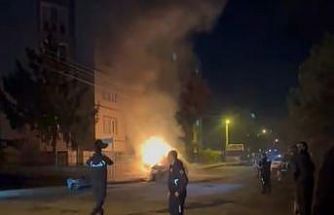 Bursa’da seyir halindeki otomobil alev aldı