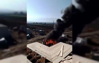 Elazığ’da park halindeki araç alev alev yandı