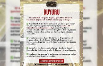 Gaziantep’te tır ve kamyonların şehir merkezine girişi kısıtlandı