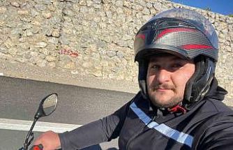 İddia uğruna yola çıktı, motosikleti ile bin kilometreyi aştı