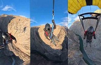 Karanlık Kanyon’da base jump atlayışı nefes kesti