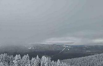 Karla kaplanan Ilgaz Dağı havadan görüntülendi