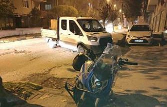 Keşan’da kamyonete çarpan motosiklet sürücüsü yaralandı