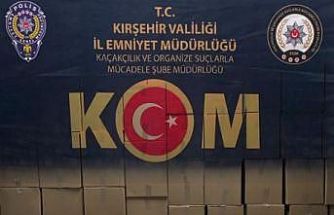 Kırşehir’de 1 milyon makaron ele geçirildi