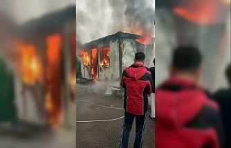 Konteyner alev alev yandı