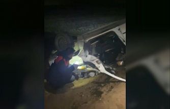 Köpekten kaçmak isterken takla attı