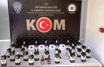 Kütahya’da 41 litre kaçak alkollü içki ele geçirildi