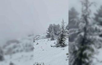 Muğla’da Göktepe beyaza büründü