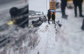 Nevşehir’de kontrolden çıkan otomobil takla attı: Kaza anı kamerada