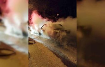 Otomobil patladı, feci şekilde can verdi