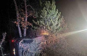 Şarampole uçan araçta bulunan 2 kişi yaralandı