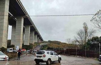 Sarıyer’de Kilyos tüneli inşaatında yağış nedeniyle yol çöktü