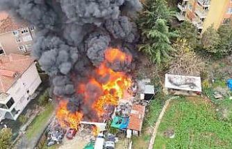 Sarıyer’de oto tamirhane deposunda yangın paniği: Dükkan kullanılamaz hale geldi