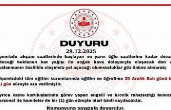 Şavşat’ta kar yağışı nedeniyle eğitime 1 gün ara verildi