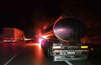 Seyir halindeki tankerde yangın çıktı alevler ormana sıçradı
