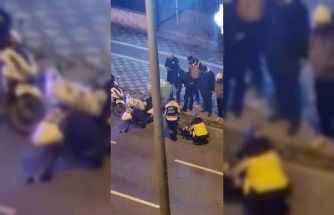 Seyir halindeyken motosikletten düşen kurye yaralandı