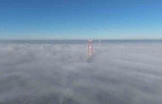 Sis içinde kalan 1915 Çanakkale Köprüsü’nde görsel şölen