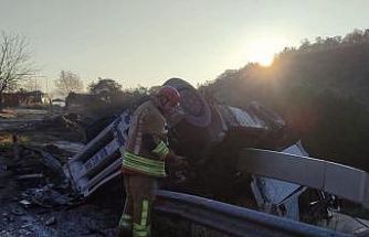 Tır kontrolden çıktı: 1 yaralı