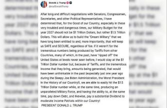 ABD Başkanı Trump: "2027 savunma bütçemizin 1 buçuk trilyon dolar olması gerektiğine karar verdim"