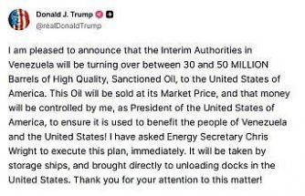 ABD Başkanı Trump: "Venezuela, 30 ila 50 milyon varil arasında petrolü ABD’ye devredecek"
