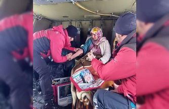 Bahçesaray’da hamile kadın helikopterle hastaneye ulaştırıldı