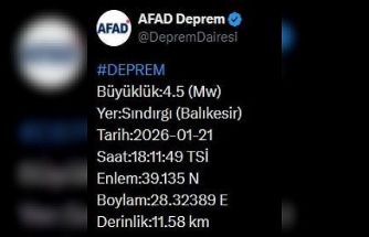 Balıkesir’de 4.5 büyüklüğünde deprem
