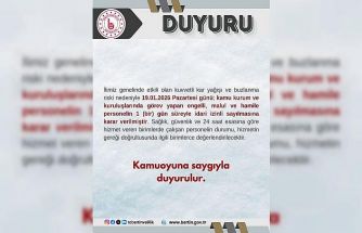 Bartın’da kamu çalışanlarına kar tatili