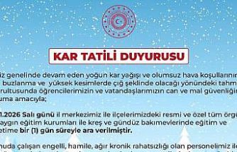 Bingöl’de eğitime 1 gün ara verildi