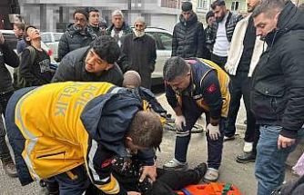 Bisikletin çarptığı kadın hastanelik oldu