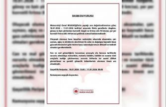 Bursa Valiliği’nden peş peşe uyarılar