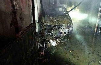 Çan’da çıkan yangında 1 otomobil ve 1 motosiklet yandı