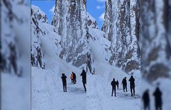 Çukurca yolunda inen çığ görüntülendi