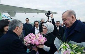Cumhurbaşkanı Erdoğan, Özbekistan Cumhurbaşkanı Mirziyoyev’i törenle karşıladı